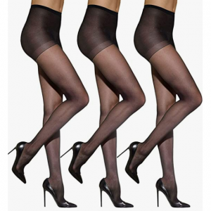 Whiteleopard 3 Pairs of Women's Sheer Tights - 15D Control Top Pantyhose @ Amazon