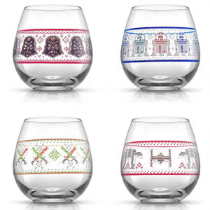 JoyJolt Star Wars Ugly Sweater Stemless Glasses. Set of 4 Large 15oz @ Amazon