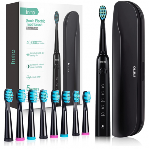 Initio Sonic Electric Toothbrush for Adults,  5 Modes with Smart Timer, 8 Brush Heads @ Amazon