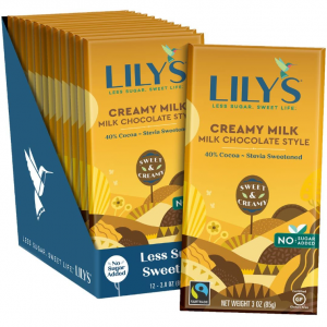 Lily's 無糖低碳水牛奶巧克力 3oz 12塊 @ Amazon