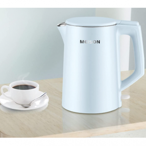 MEISON Electric Kettle, 1.7 L Double Wall Food Grade Stainless Steel Interior Water Boiler @Amazon