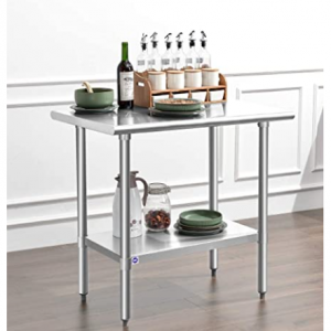 ROCKPOINT Stainless Steel Table for Prep & Work 36x24 Inches @ Amazon
