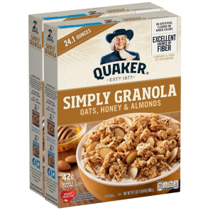 Quaker 桂格蜂蜜杏仁早餐燕麥 兩盒裝 @ Amazon