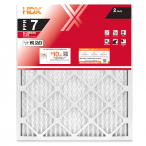 HDX 20 in. x 25 in. x 1 in. Allergen Plus Pleated Air Filter FPR 7 (2-Pack) @ Home Depot