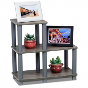 Furinno Turn-N-Tube Accent Decorative Shelf, French Oak/Grey @ Amazon