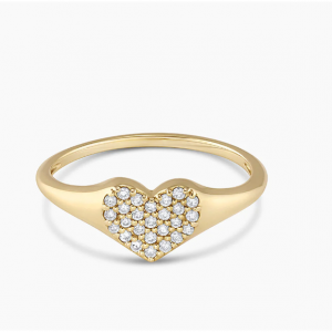 Gorjana Diamond Heart Signet Ring