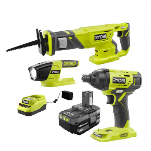 RYOBI ONE+ 18V Cordless Combo Kit (3-Tool) with (1) 4.0 Ah Battery and Charger @ Home Depot