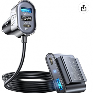 USB C Car Charger, 78W JOYROOM Fast Car Charger 5 Multi Port for $13.49(was $26.97) @Amazon