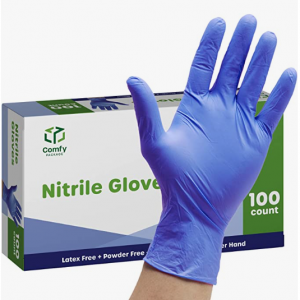 Comfy Package Nitrile Disposable Gloves - 4 mil., Large, 100 Count @ Amazon