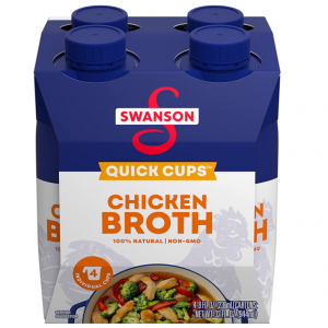 Swanson 100% Natural, Gluten-Free Chicken Broth, 8 Oz Quick Cups (Pack of 4) @ Amazon