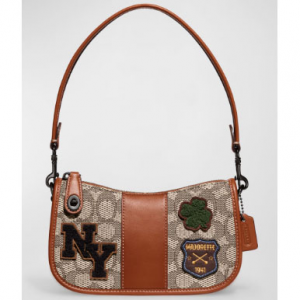 Coach Swinger 20 Signature Jacquard Varsity Patches Shoulder Bag Sale @ Neiman Marcus