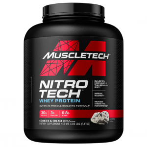 MuscleTech Nitro-Tech Whey Protein, Cookies and Cream, 4lb (40 Servings) @ Amazon