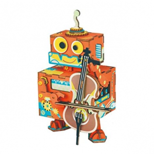 史低價：ROBOTIME 3D 木質大提琴手拚搭音樂盒特賣 @ Amazon