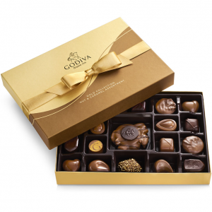 Nut and Caramel Gift Box, Gold Ribbon, 19 pc.