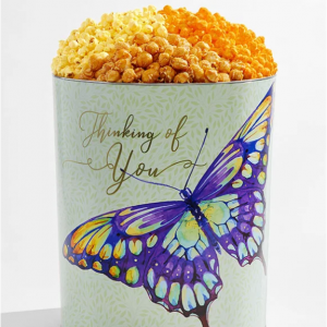 Butterfly Wishes Popcorn Tins 6 1/2 Gallon Popcorn Tin 3-Flavor