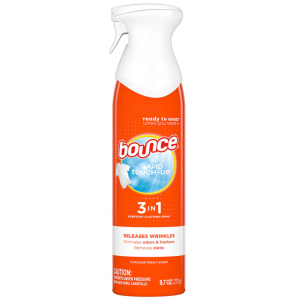 Bounce Wrinkle Release Spray, 3 in 1 Odor Eliminator, 9.7 Fl Oz @ Amazon