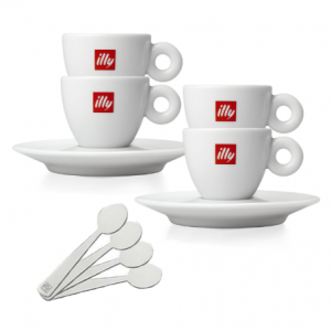 濃縮咖啡入門套件（一套 4 個卡布奇諾咖啡杯和攪拌器）