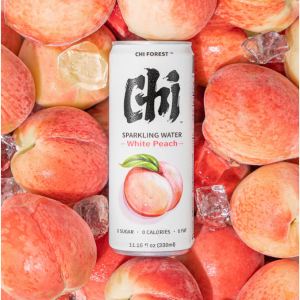 CHI FOREST Flavored Sparkling Water White Peach, 11.15 fl oz Cans(pack of 24) @ Amazon