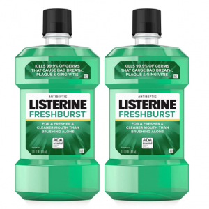 Listerine Freshburst Antiseptic Mouthwash to Fight Bad Breath, 1 L, Pack of 2 @ Amazon