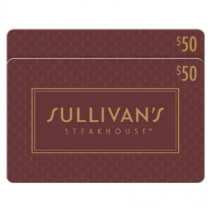 Sullivan's 牛排餐厅 $50 电子礼卡 2张