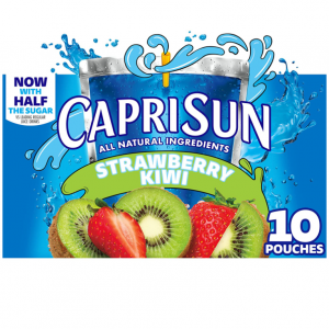 Capri Sun Strawberry Kiwi Naturally Flavored Kids Juice Drink Blend (10 ct Box, 6 fl oz) @ Amazon