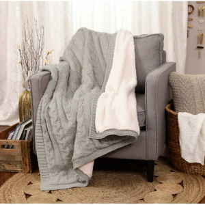 Life Comfort Cable Knit Throw, Assorted Colors @ Costco