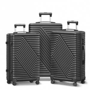 Vebreda 3 Piece Luggage Sets Hard Shell Suitcase Set with TSA Lock, 20in24in28in, Black @ Walmart