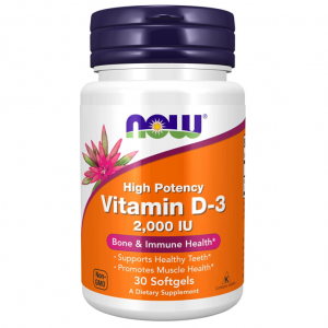 NOW Supplements, Vitamin D-3 2,000 IU, High Potency, Structural Support, 30 Softgels @ Amazon