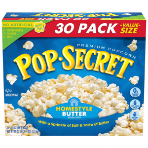 Pop Secret Microwave Popcorn, Homestyle Butter Flavor, 3 Ounce Sharing Bags, 30 Count @ Amazon