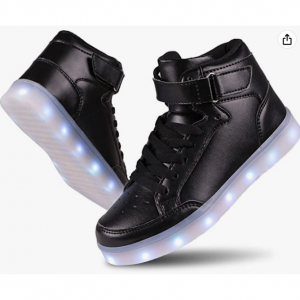 UMUERX Kids LED Light Up Shoes Cool USB Charging High-top Sneakers @ Amazon