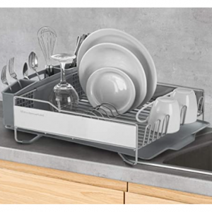 KitchenAid 大容量廚房不鏽鋼碗碟瀝水架 @ Amazon