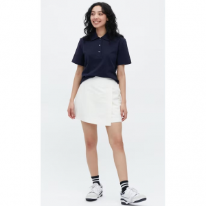 Cropped Relaxed Short-Sleeve Polo Shirt Sale @ Uniqlo 