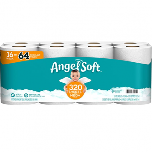 Angel Soft Toilet Paper, 16 Mega Rolls = 64 Regular Rolls, 2-Ply Bath Tissue @ Amazon