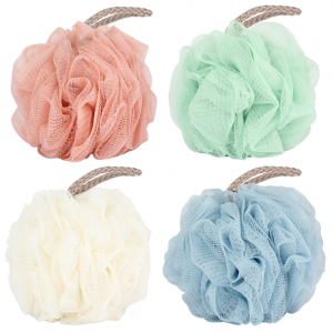 Fu Store Bath Sponges Shower Loofahs 50g Mesh Balls Sponge 4 Solid Colors @ Amazon