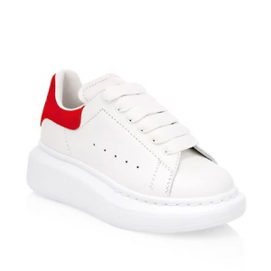 41% Off Alexander McQueen Kid's Oversized Lace-Up Leather Sneakers @ Saks Fifth Avenue