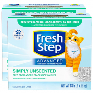 Fresh Step Clumping Cat Litter, Advanced, Simply Unscented, Extra Large, 37 Pounds total @ Amazon