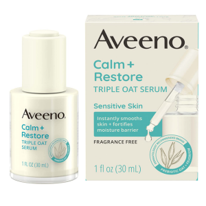 Aveeno Calm + Restore Triple Oat Hydrating Face Serum for Sensitive Skin, 1 fl. oz @ Amazon