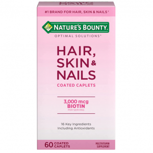 Nature's Bounty Hair, Skin & Nails Formula, 3,000 mcg Biotin, 60 Coated Caplets @ Amazon