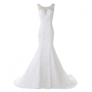 Tbdress无袖鱼尾风格婚纱