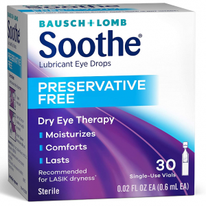 Bausch + Lomb Soothe Preservative-Free Lubricant Eye Drops, Box of 28 @ Amazon