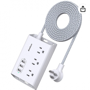 47% off Power Strip with USB, Addtam ETL Certificate Flat Plug Extension Cord @Amazon