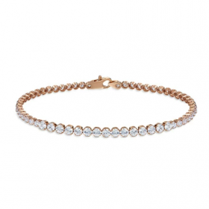 Теннисный браслет из красного золота с фианитами