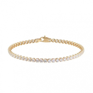 Теннисный браслет из красного золота с фианитами