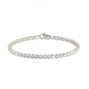 Теннисный браслет из белого золота с фианитами