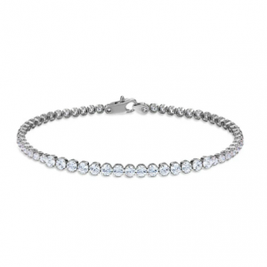 Теннисный браслет из белого золота с фианитами