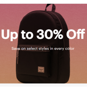 Up To 30% Off Select Styles @ Herschel Supply Company - Extrabux