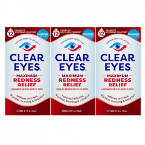 Clear Eyes 强效缓解红肿眼药水 0.5oz 3盒 @ Amazon