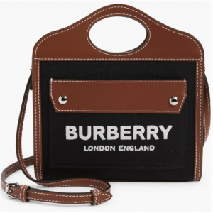 Burberry Micro Two-Tone Canvas & Leather Pocket Bag Sale @ Nordstrom 