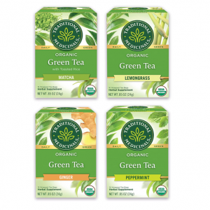 Traditional Medicinals - 有机绿茶混4件套 抹茶、生姜、薄荷和柠檬 16包/盒 x 4盒 @ Amazon