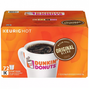 Dunkin' Donuts Original Blend K-Cups, Medium Roast (72 ct.) @ Sam's Club